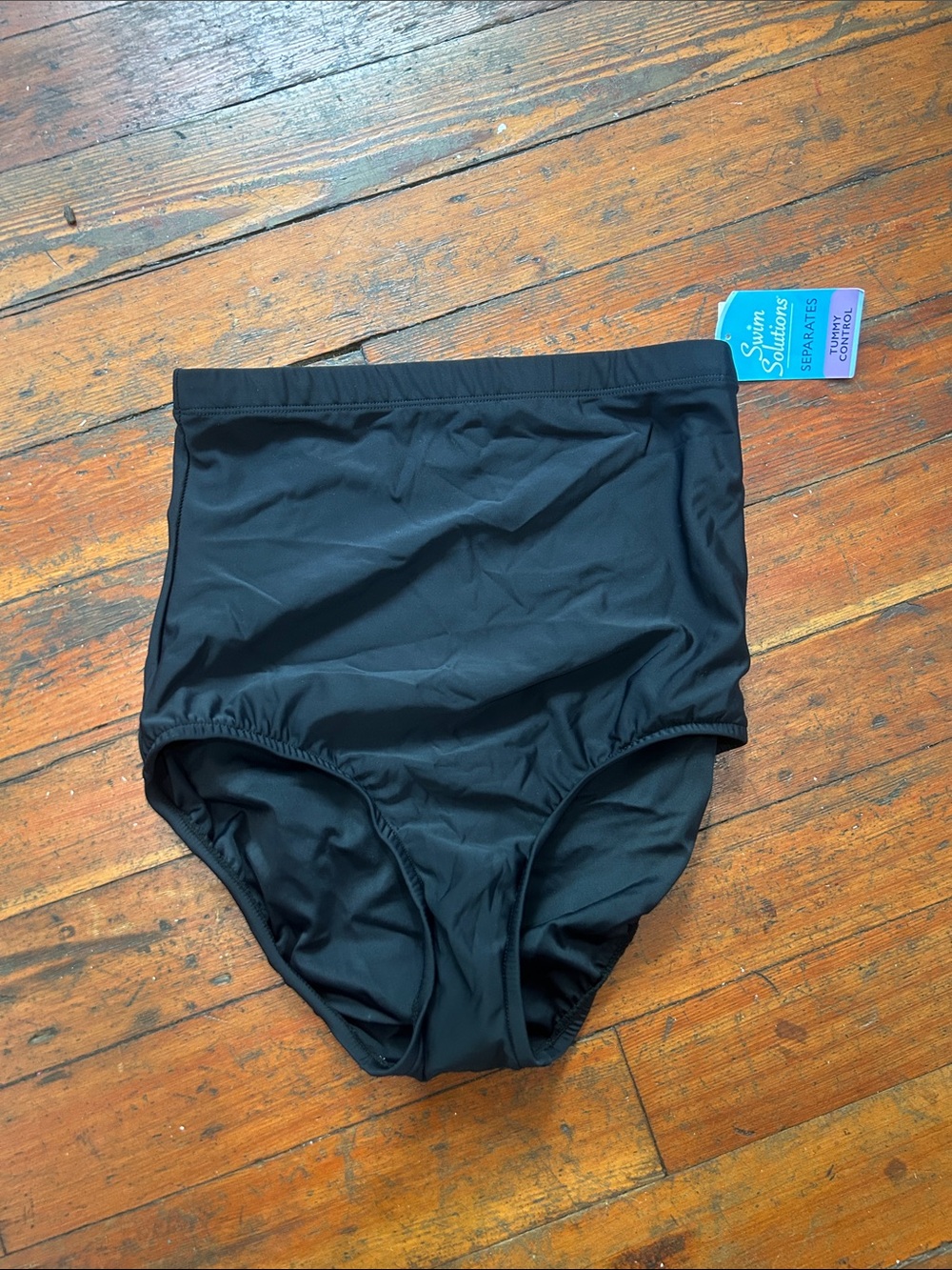 Swim Solutions Black High-Waist Bikini Bottoms